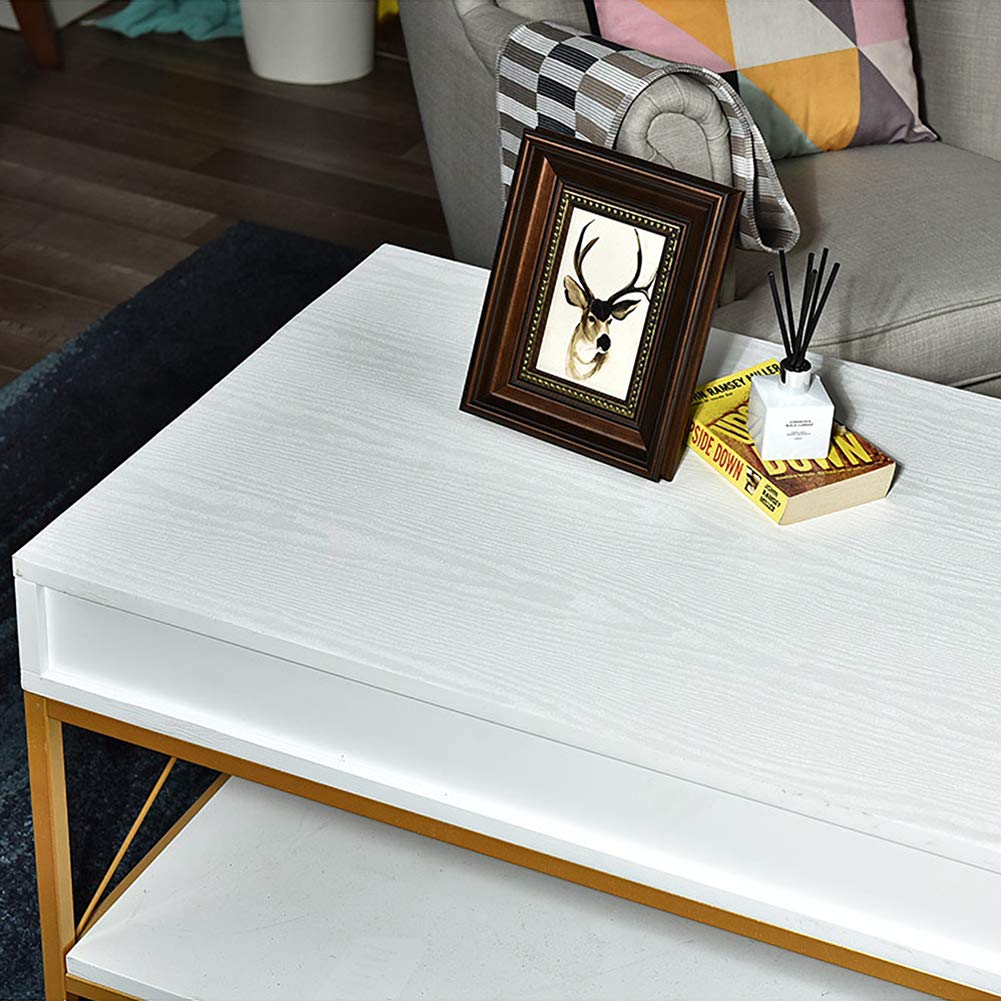 Livelynine 40CMx5M Wood Wallpaper Self Adhesive Contact Paper White