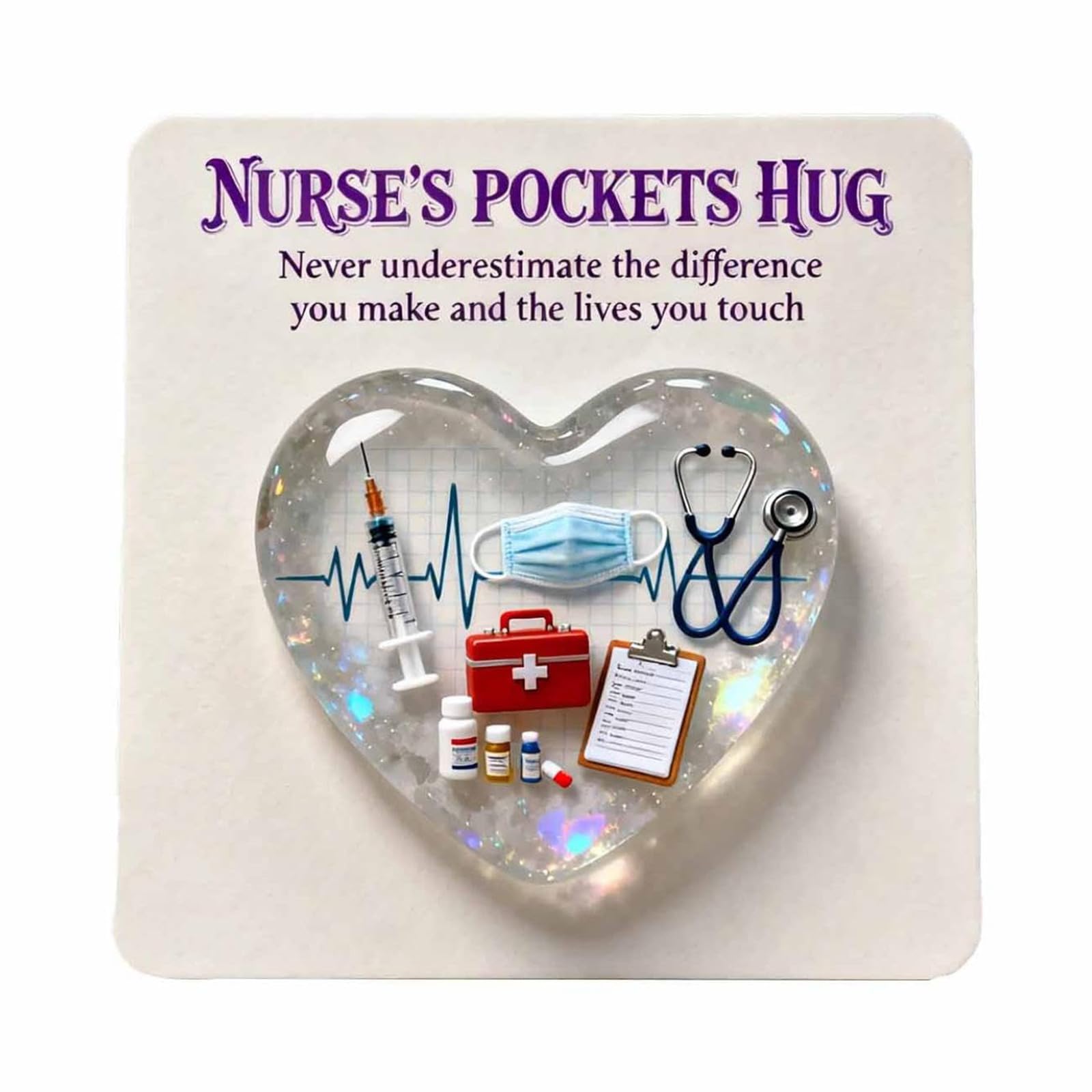Hsyzygian A Nurse Hug Crylic Motivational Souvenir Portable Inspirational Card For Birthdays Nd Nniversaries Nurse Love Card