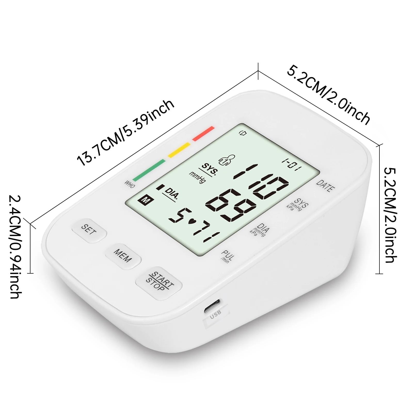 oryzom Tensiómetro V1 Pro – Precisión clínica y comodidad óptima para un control fiable en casa，Pantalla grande, voz de aviso, pequeño y portátil