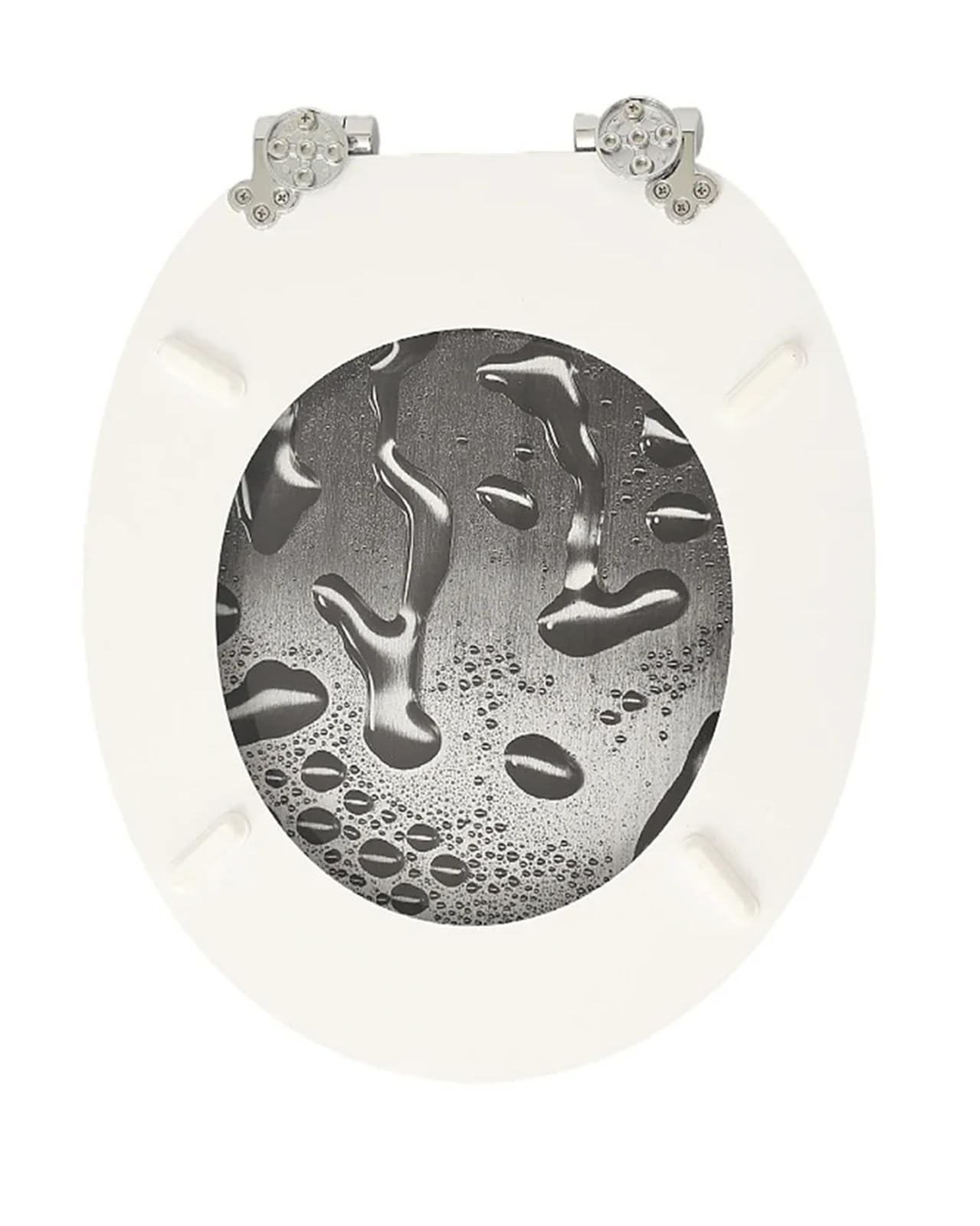 Tapa Wc Cierre Suave Asiento de inodoro con núcleo madera MDF y cierre, diseños multicolor, un elemento esencial for el baño estilo (paquete 1)(Color07)