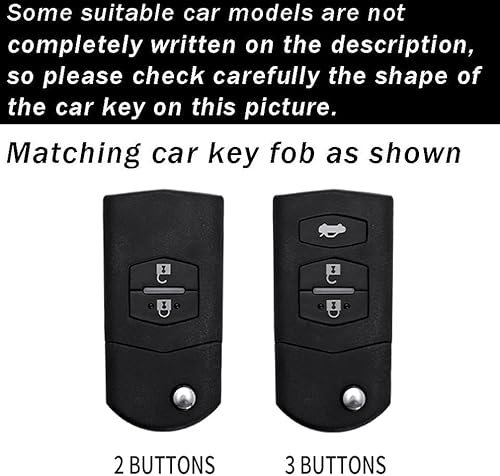 Miniatura 2 de ontto Funda plegable para llavero Mazda 2 3 5 6 RX8 CX5 CX7 CX9 MX5 MPV Miata, Negro -