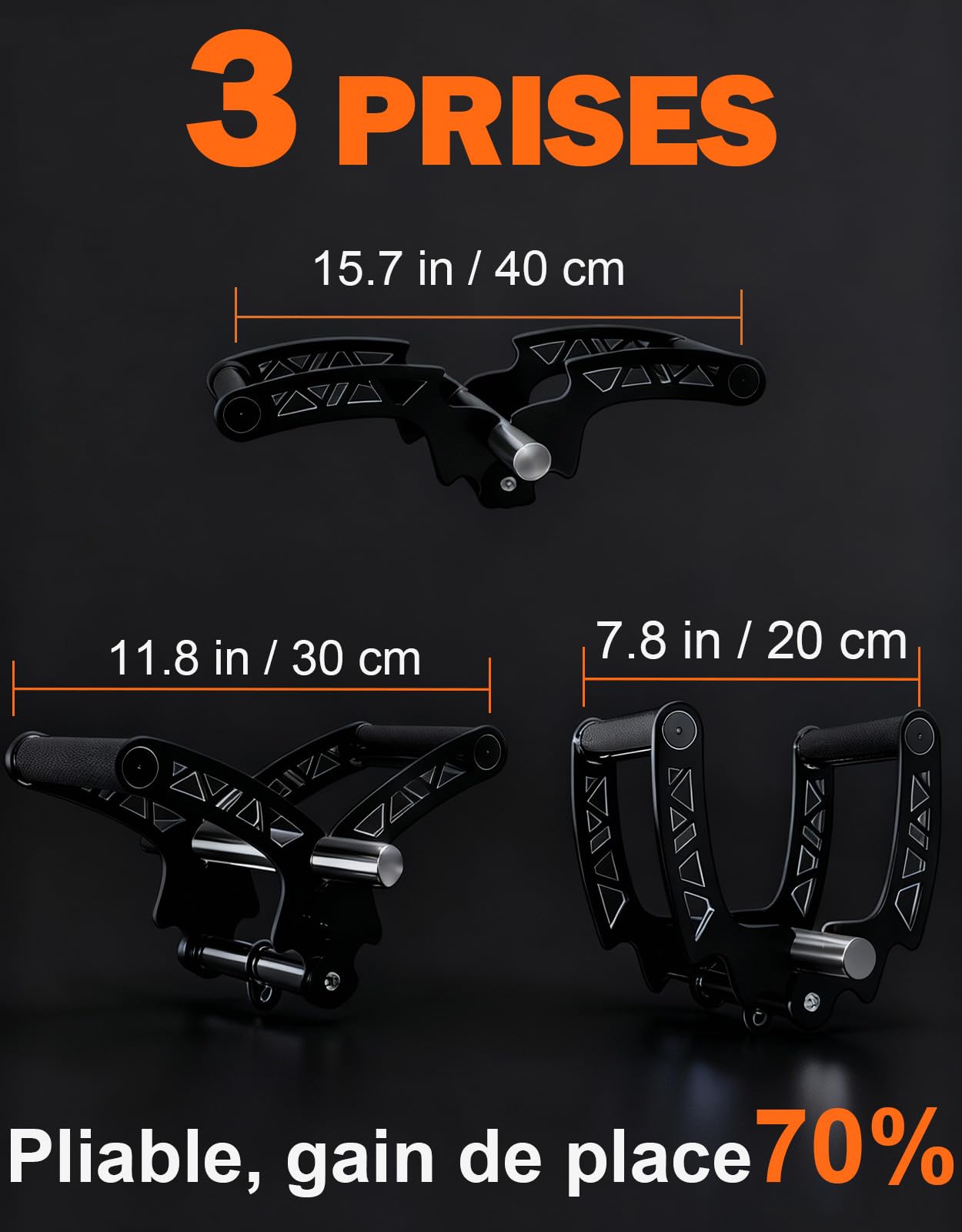 Fitarc Poignée de Tirage Barre en T à Largeur Réglable, Accessoire Landmine pour Barre d'Haltérophilie, Clips en U Poignée Landmine de Gym Accessoire Barre en V Exercice pour le Dos, les Bras, les