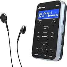 Portable DAB/DAB+ & FM Digital Radio | Sports Earphones Included | Clear Digital Display | Rechargeable Battery (10-12 Hours) | Perfect for Sports, Hiking or Working | AZATOM A2 (Silver/Black)