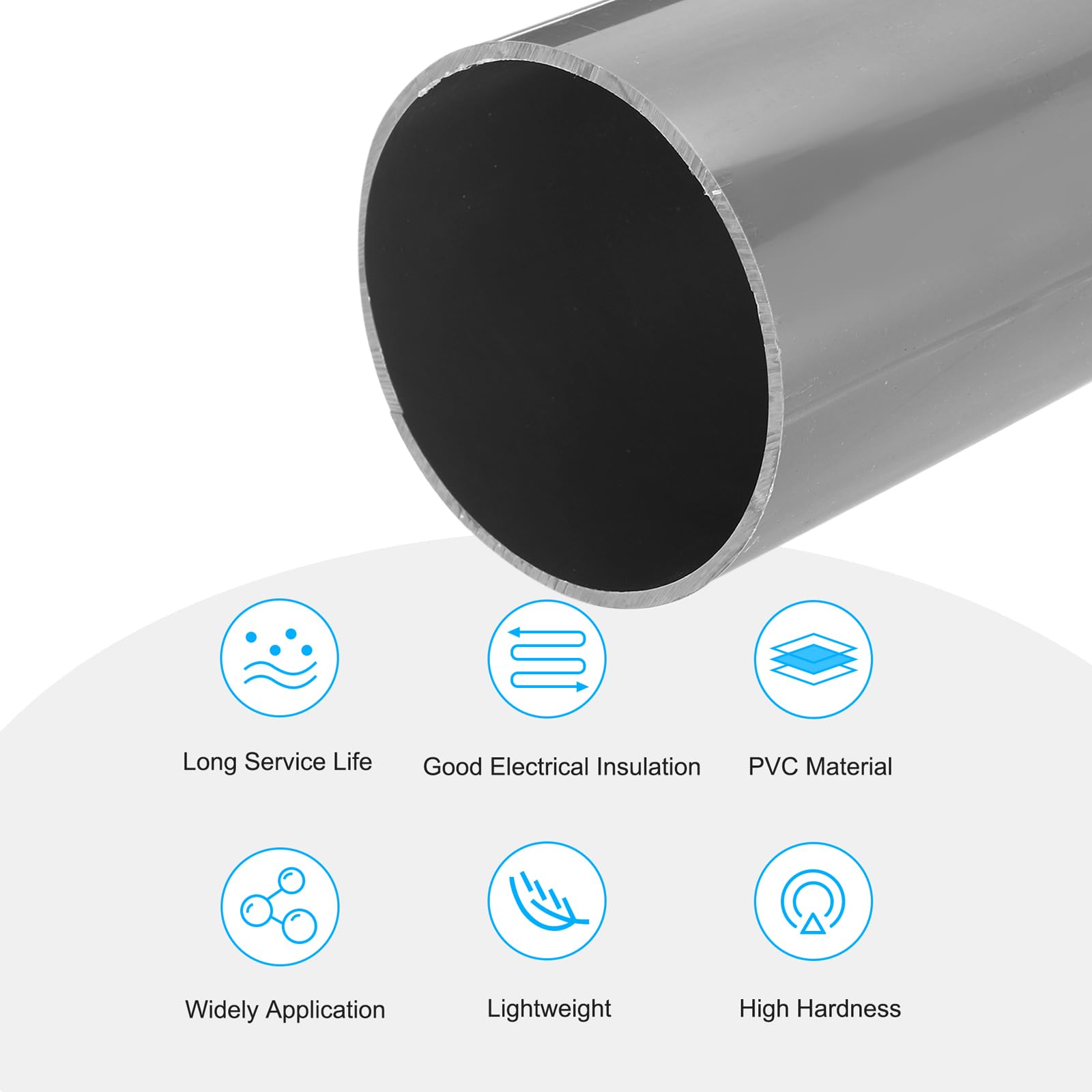 Sourcing Map Tube Rigide Rond En PVC De 1 1/4 Pouce, Tuyau Rond