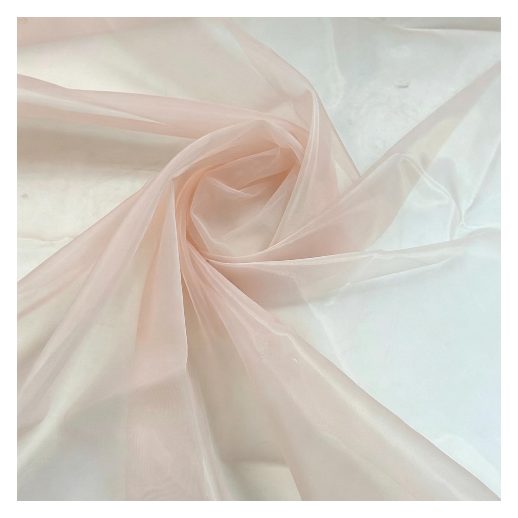 10M x 1.5M Organza Stoff Meterware Transparent Stoffe Zum Nähen Tüll Dekostoff Netzstoff Organza Modestoff Glänzend Kostümstoff für Tischdecken, Kleidung, DIY Basteln, Hochzeitsdeko