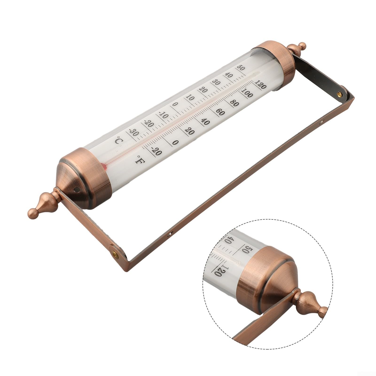 10 Inch Indoor Outdoor Thermometer, Dual Scale Fahrenheit Celsius Metal Wall Mounted Temperature Gauge for Home Garden Pool Office