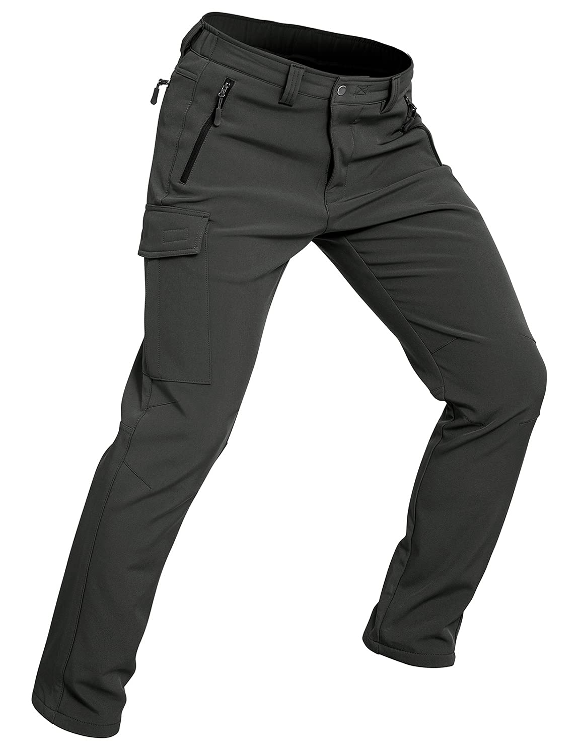 Wespernow Pantaloni Trekking Uomo Impermeabile Pantaloni da Lavoro Outdoor Pantaloni Neve Softshell per Trekking e Sport all'aperto | Pantaloni da neve impermeabili e antivento, foderati, con 4 tasche con cerniera, per escursioni invernali e snowboard