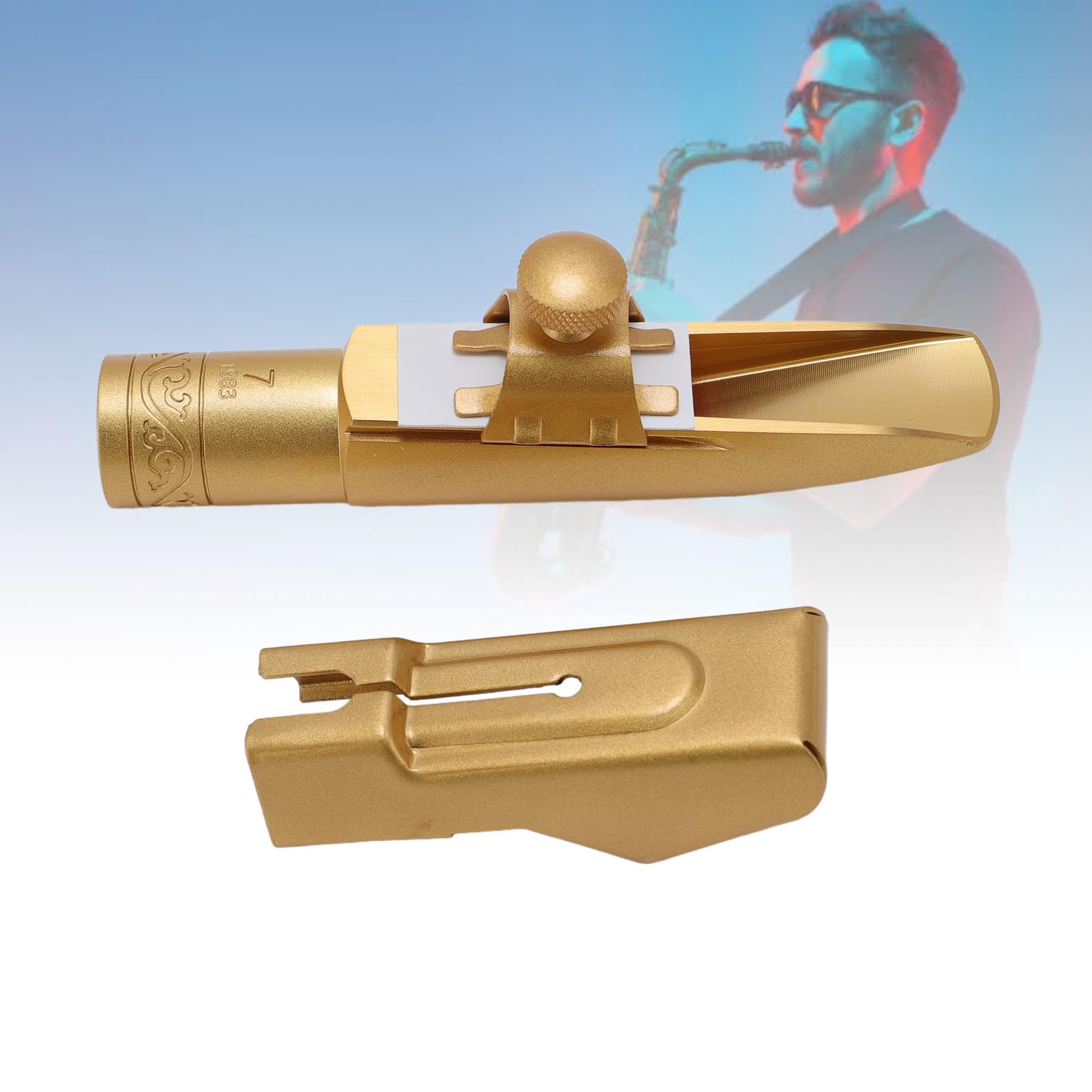 Dilwe Tenor Saxophone Ustnik BB Saksofon Brass Rozmiar 7 z jasną tonalną jakością do Szybkiej Gry i Bogatej Projekcji Dźwięku