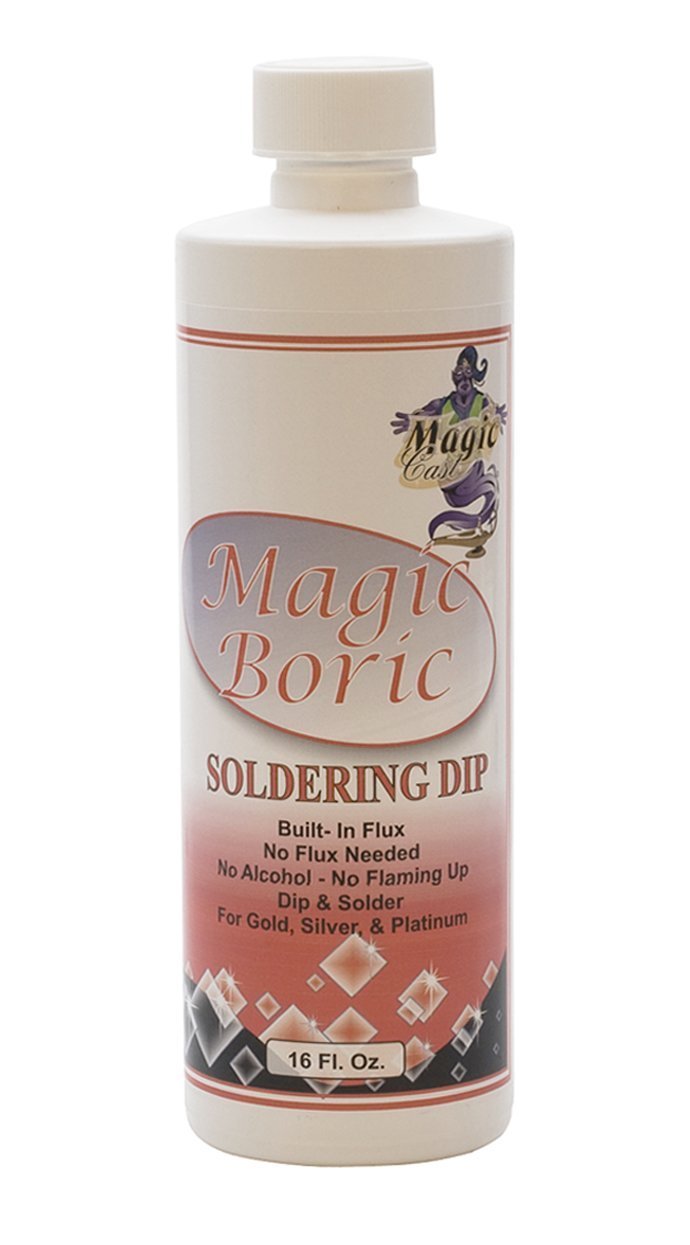 Magic Boric - 16 oz Bottle Jewelry Gold Silver & Platinum Metal Soldering Flux Dip