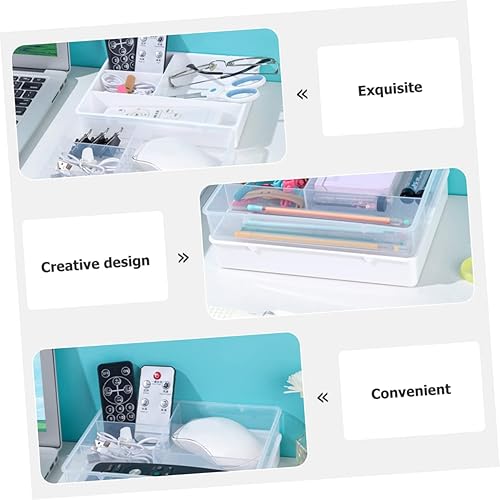 Miniatura 6 de Tofficu Caja de almacenamiento de 2 compartimentos para cubiertos, organizador de pinceles de tocador, organizador de escritorio y accesorios,