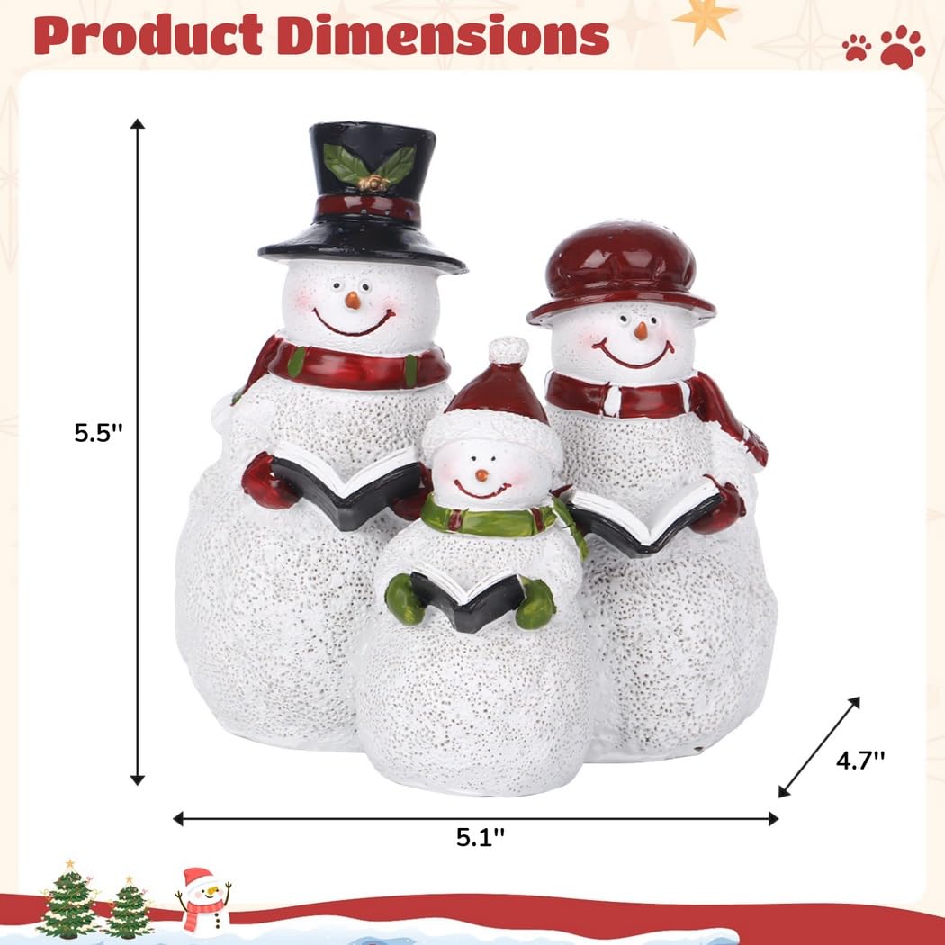 Regalo de decoración de invierno, decoración de muñeco de nieve para fiesta de Navidad, figuras de muñeco de nieve hechas a mano, decoraciones familiares de muñeco de nieve
