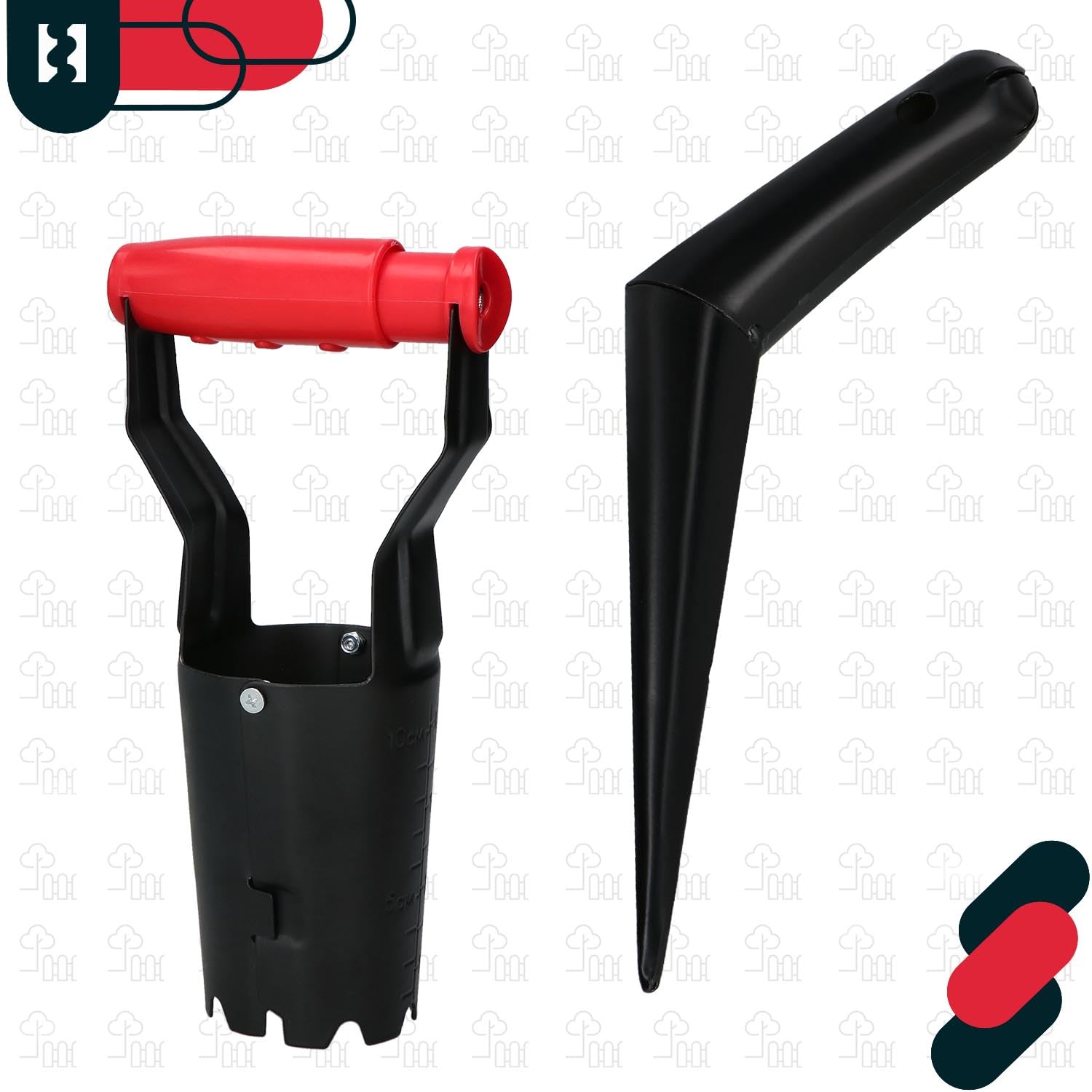 KOTARBAU® Piantabulbi - 23 cm - Piantabulbi - Puntale - Acciaio verniciato a polvere - Ausilio per la piantagione - Per piantare bulbi - Nero - Accessori da giardino - Trapano per buche