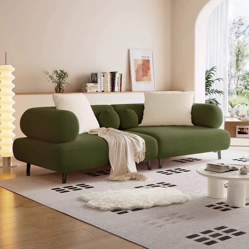 Image of LEGACY OF COMFORT Style Creative 3-Seater Sofa - Modern Elegance for Your Living Room (Dark Green)