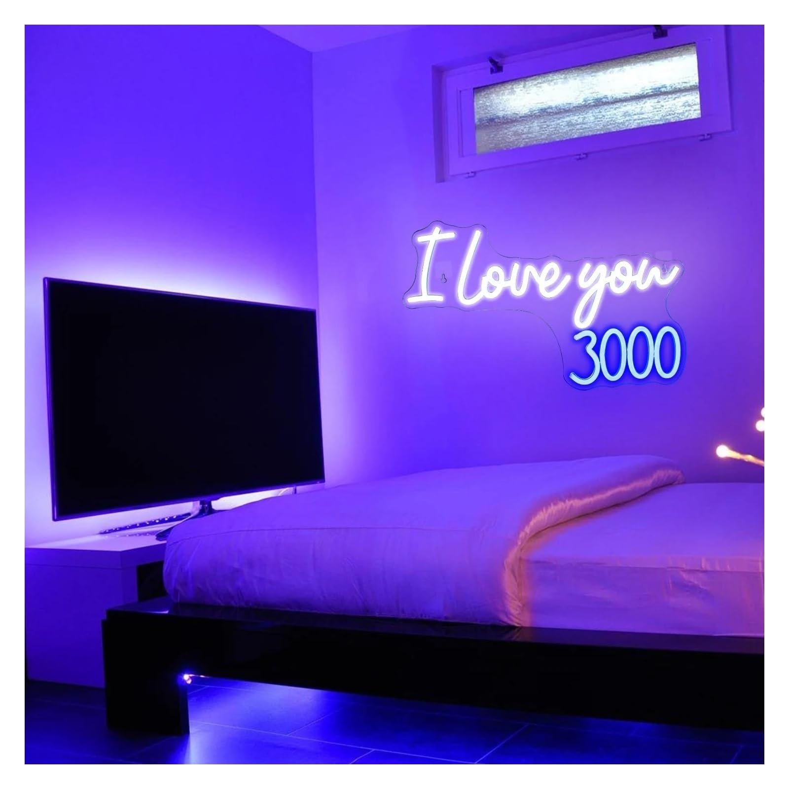 Insegna luminosa al neon Insegna NeonI Love You 3000 Luci per Matrimoni e Proposte. Ideale Case Appartamenti con Decorazioni Memoriali