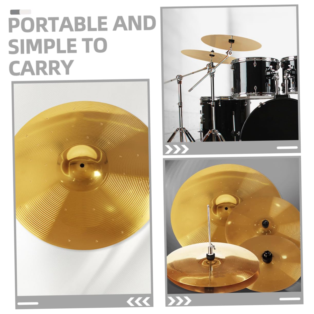 Generic 2piezas Platillo De Tambor De Metal Jazz Accesorios De Batería Prácticos y Ligeros Platillo Crash Para Principiantes y Músicos Diseño Seguro y Portátil