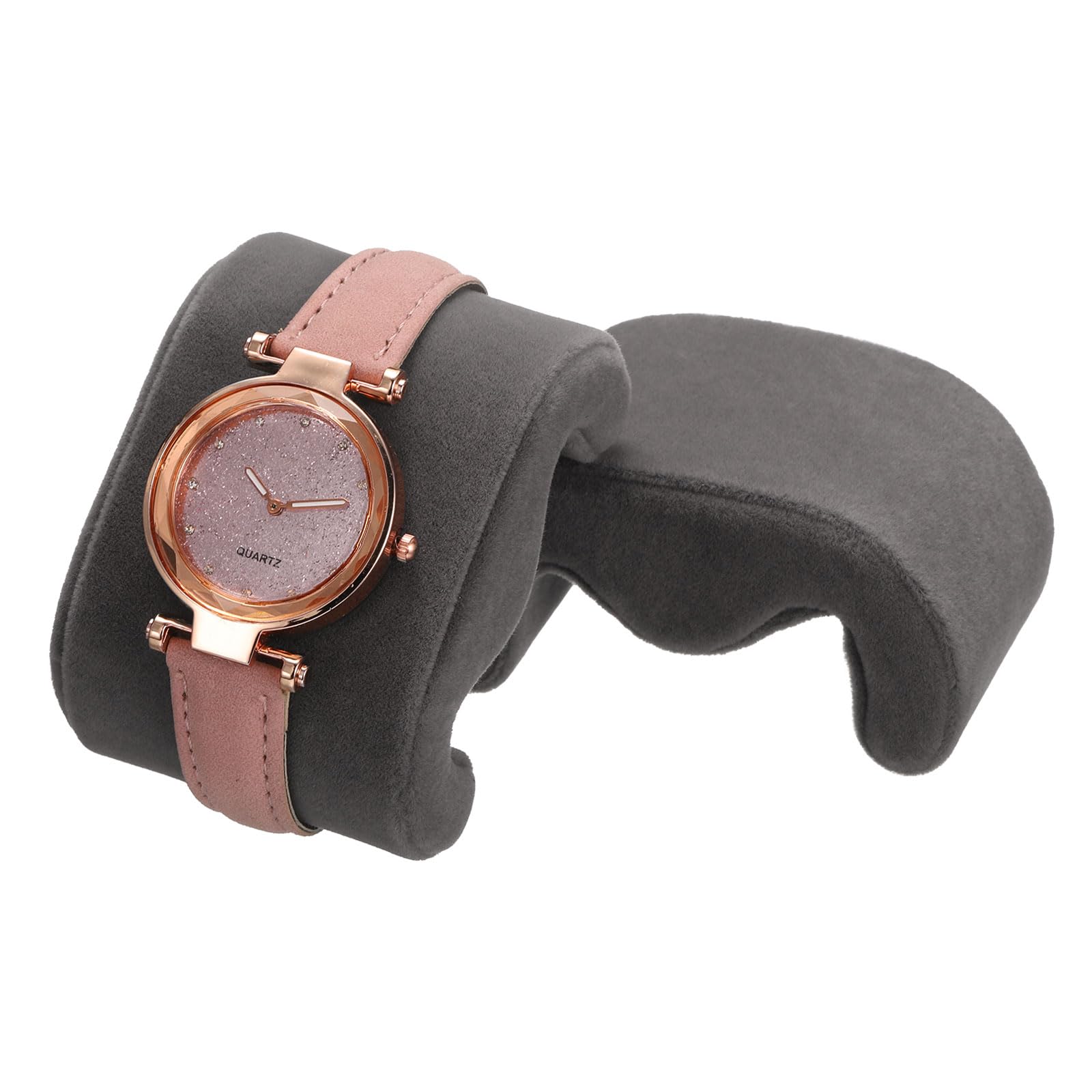 QUARKZMAN 2 szt. etui na zegarek poduszka aksamitna w kształcie litery M Watch Display Pad wymiana podkładki do wyświetlania i przechowywania bransoletek szary