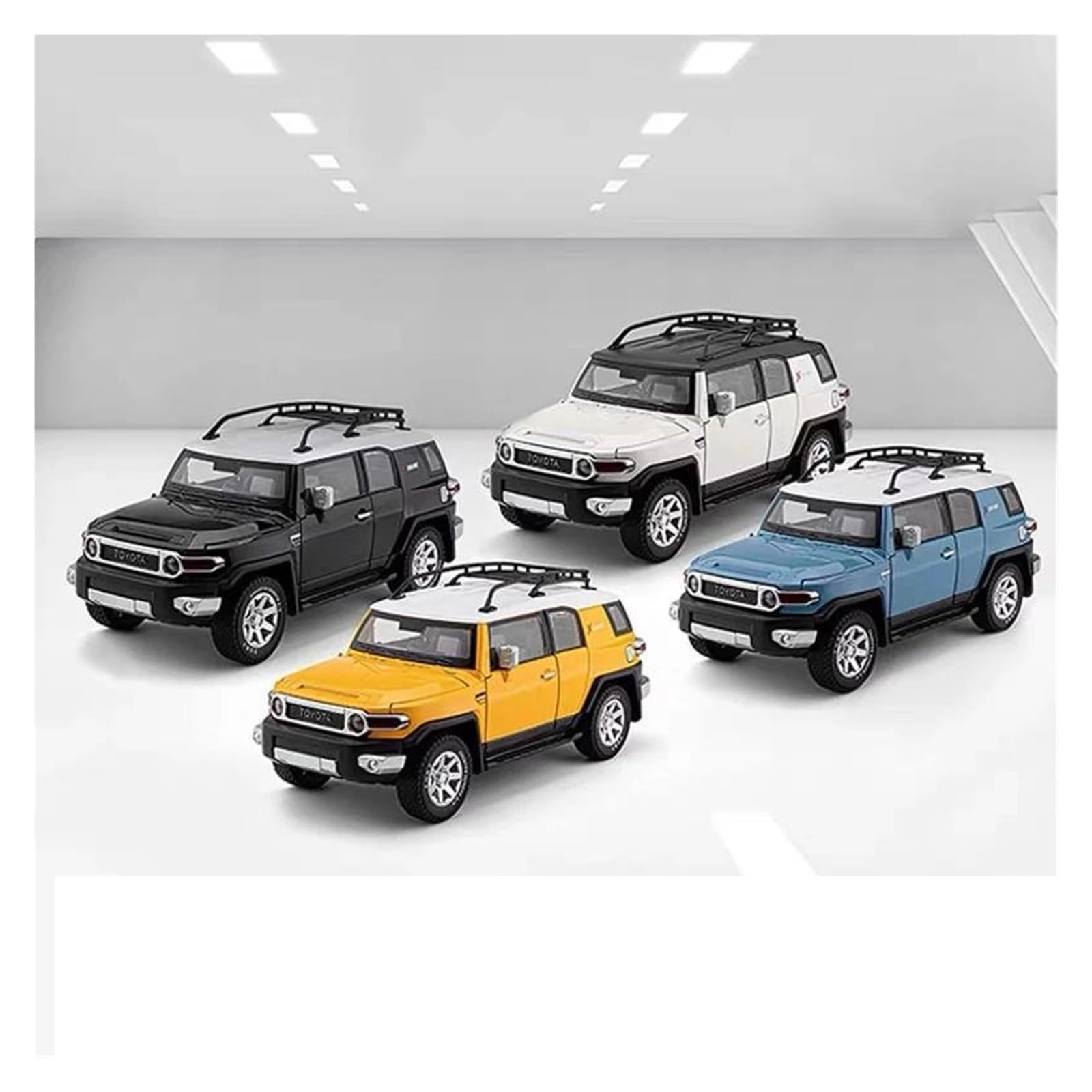 Veicoli a Motore in Scala 1:24 for Toyota Fj Cruiser SUV Mini Simulazione Statica Scala Modello di Auto in Lega Modello in Metallo Ornamenti Creativi Modello di Auto Replica(Yellow)