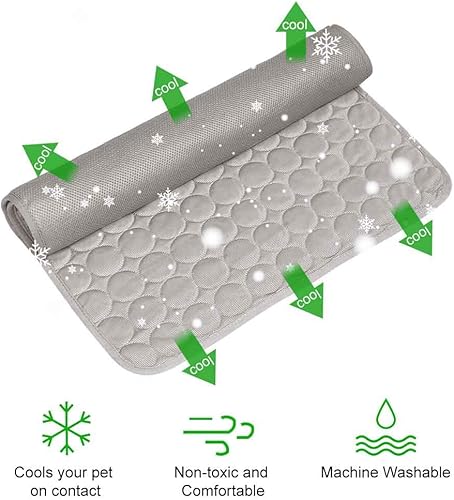 Miniatura 13 de Alfombra de refrigeración para perros y gatos, con alfombrilla auto refrigerante de seda helada, para mascota, manta para cama de mascotas/caja
