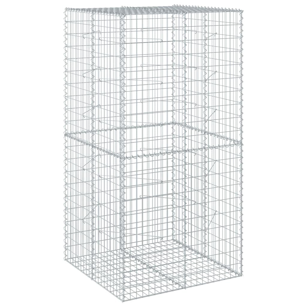 vidaXL Gabion Basket with Cover, Gabion Retaining Walls for Patio Garden Yard, Outdoor Mesh Cages for Rock Gravel, Galvanised Iron — image 1