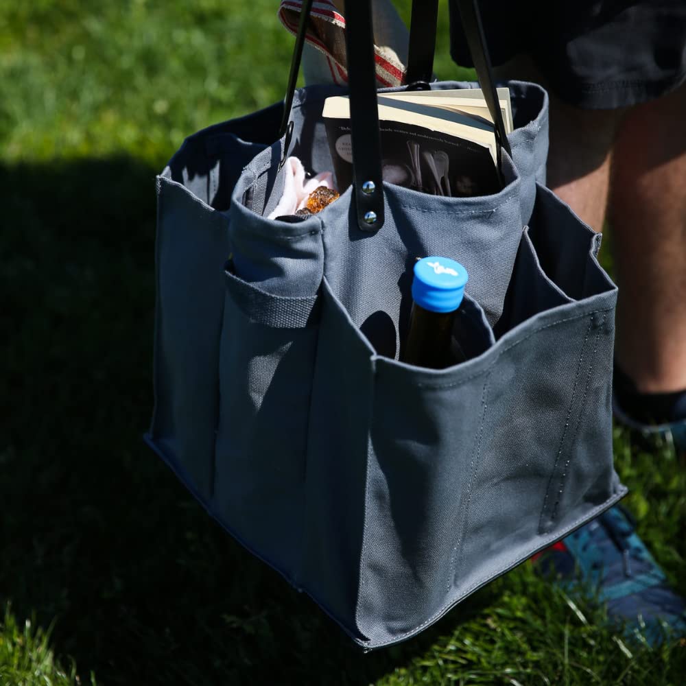 CapaBunga Tote+Able Farmer's Market Tragetasche mit 7 Taschen, Grau