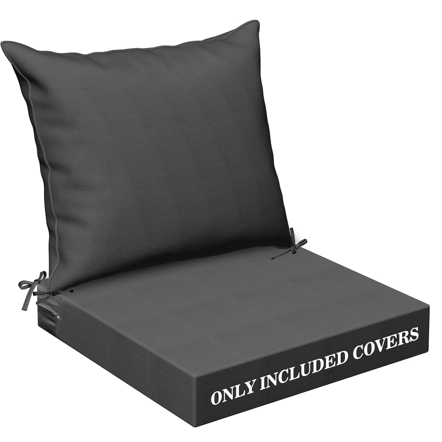 ClawsCover2 Pieces Outdoor Patio Seat Cushion and Back Pillow Replacement  Covers,Fit for Patio Seating Furniture Sofa Chair Couch Loveseat,24