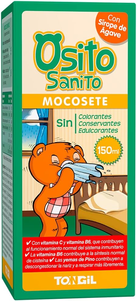 Tongil Natural Osito Sanito Mocosete 150 ml | Jarabe Infantil para Tos y Mocos - Con Plantas Expectorantes y Balsámicas, Pino, Malvavisco, Romero y Vitaminas