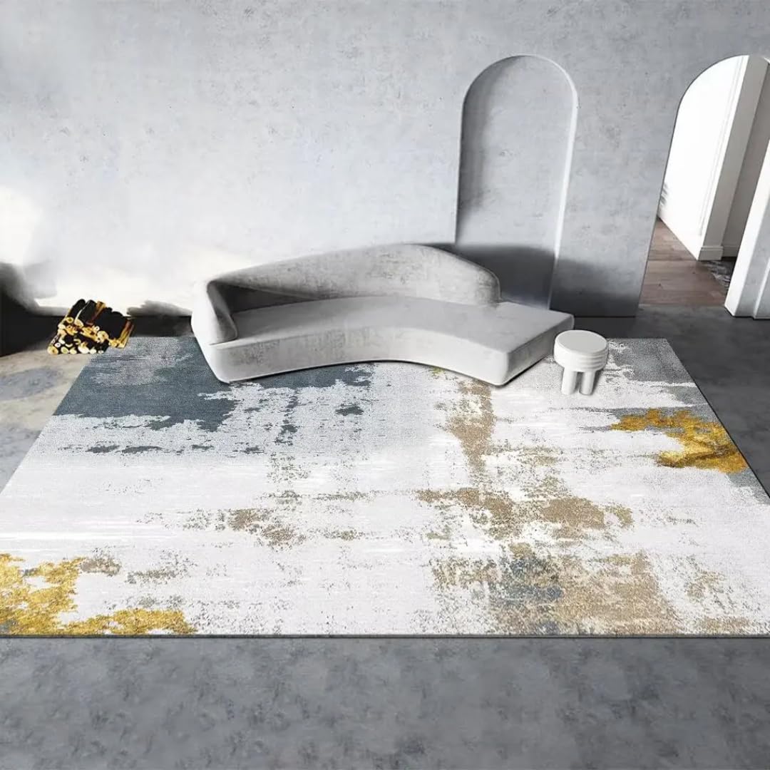 Tapis de table basse abstrait rectangulaire 80 x 160 cm anti-glisse
