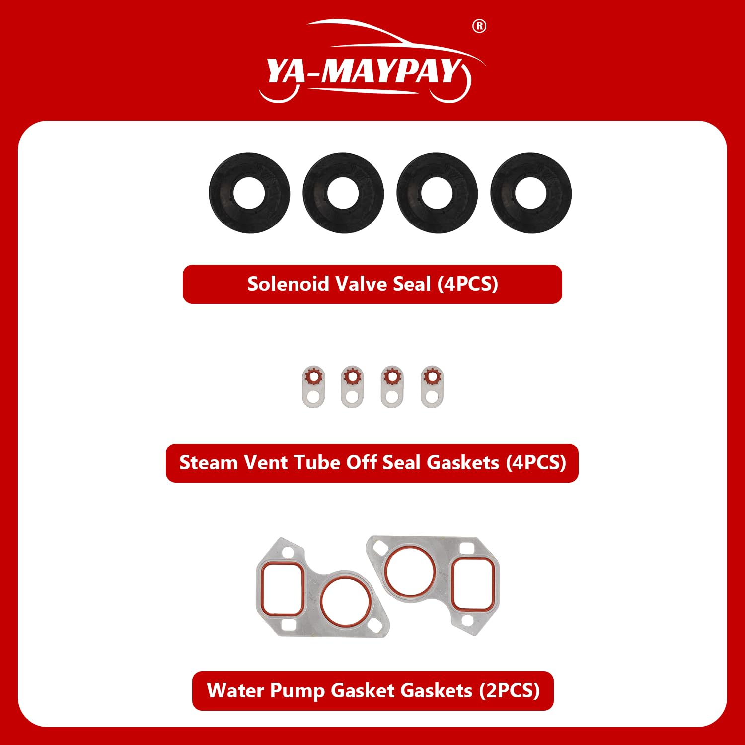 Engine Cover Gasket Kit for Chevy GMC 4.8L 5.3L 6.0L 6.2L V8, Fits 1999-2014 Silverado Sierra Tahoe Yukon, Oil Pan, Valve Cover, Timing Cover Gaskets, Replaces 12612350,12558178,12633904