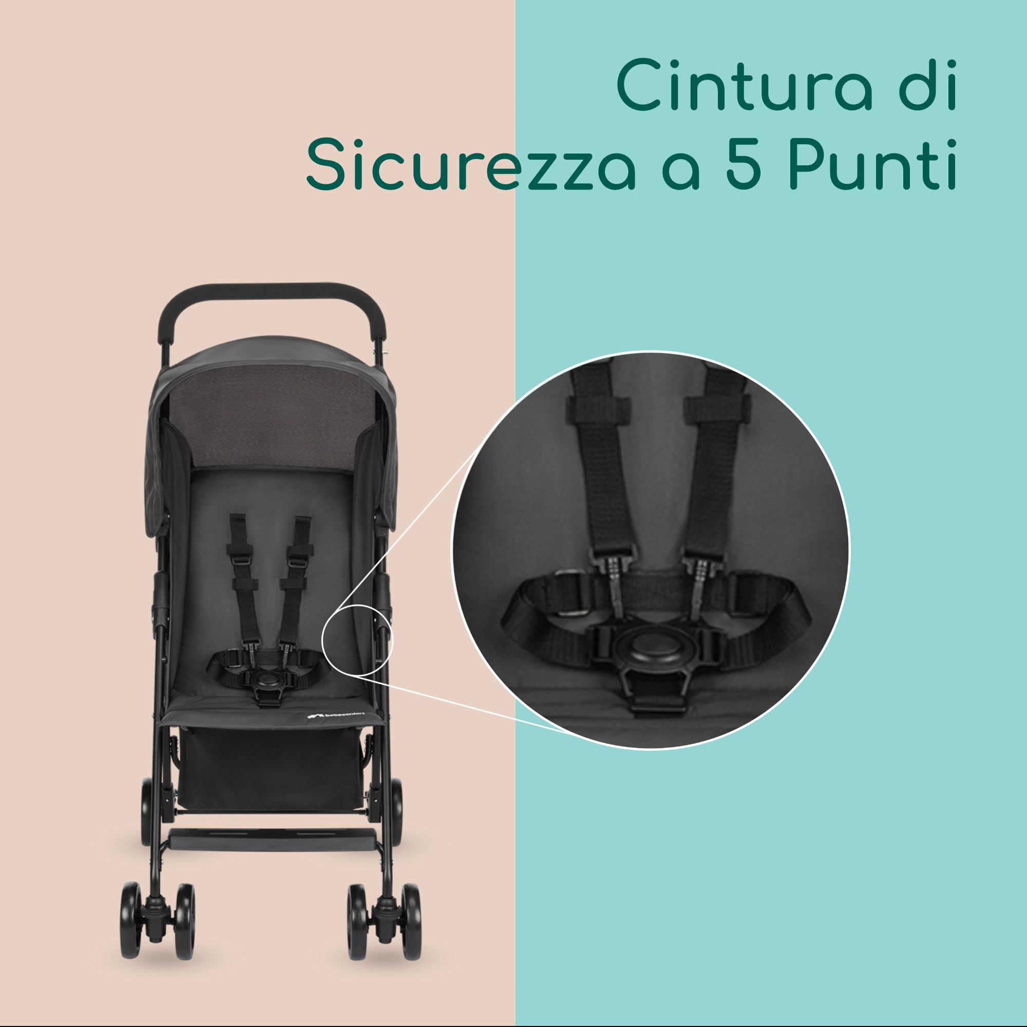 Bebeconfort Snow Passeggino Leggero 0+ 0-15 kg Pieghevole Chiusura Compatta Mineral Graphite
