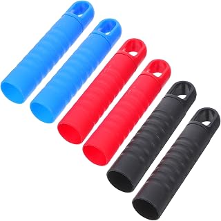 6pcs Plastic Broom Handle End Caps for 25mm Poles Grip | Anti-slip Sleeves with Hanging Hook, Universal Fit for Household Cleaning Poles, Daily Use