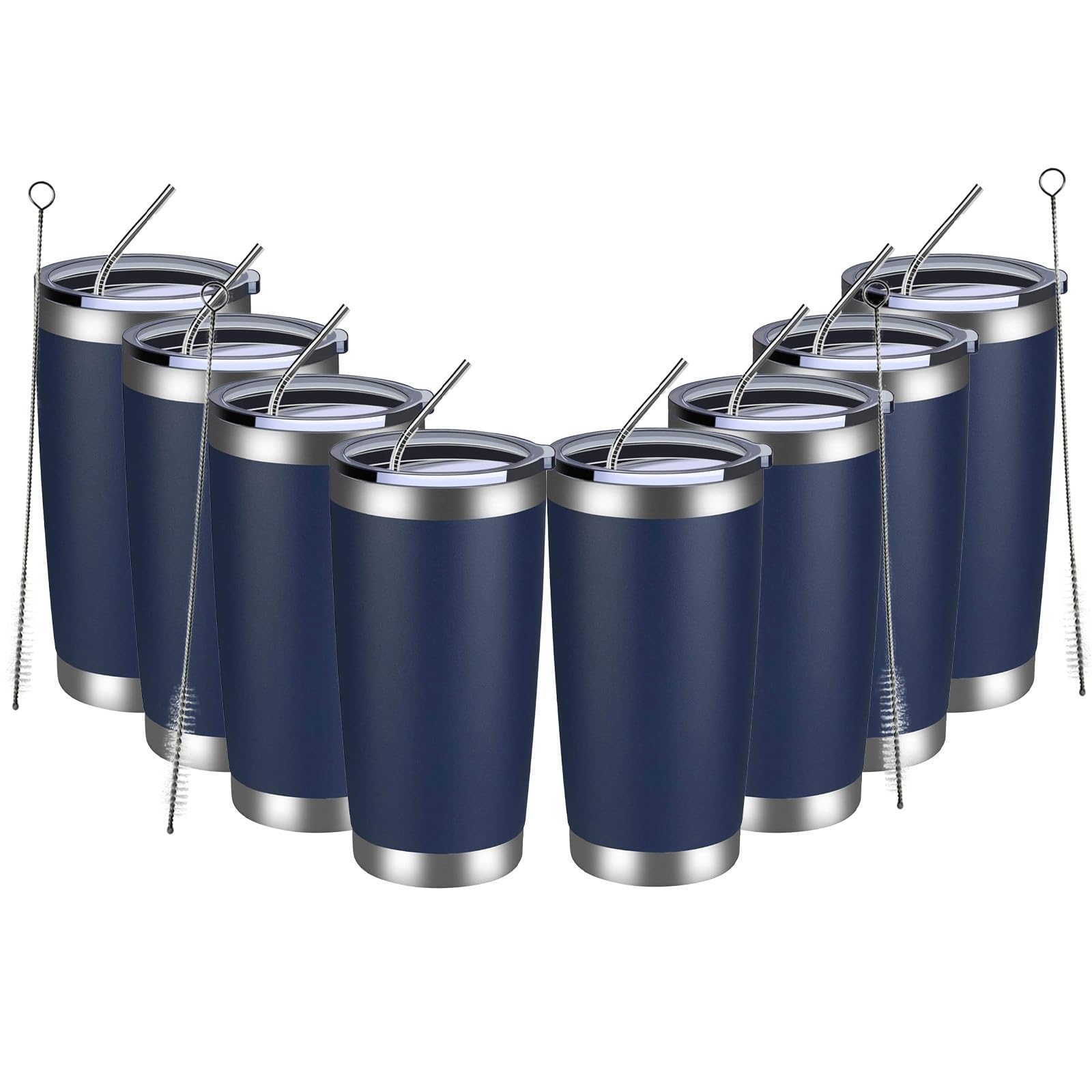MEWAY 20oz Tumbler 8 Pack Double Wall Vacuum Insulated Travel Mug Bulk