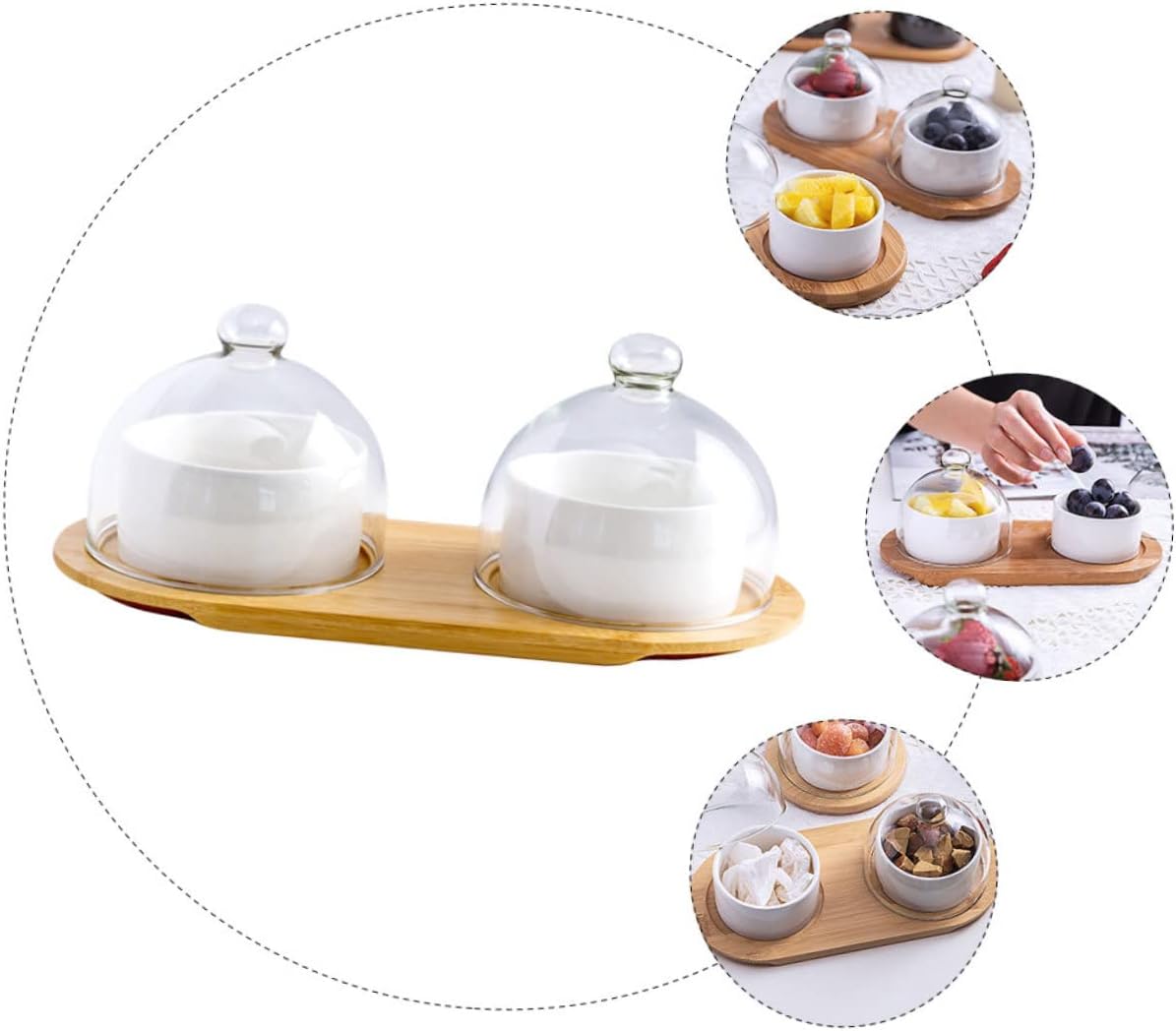 DECHOUS 1Set Ceramics Dessert Bowl Stylish Food Serving Bowl for Fruit Salad for Home Restaurant Hotel Use High Grade Material for Durability