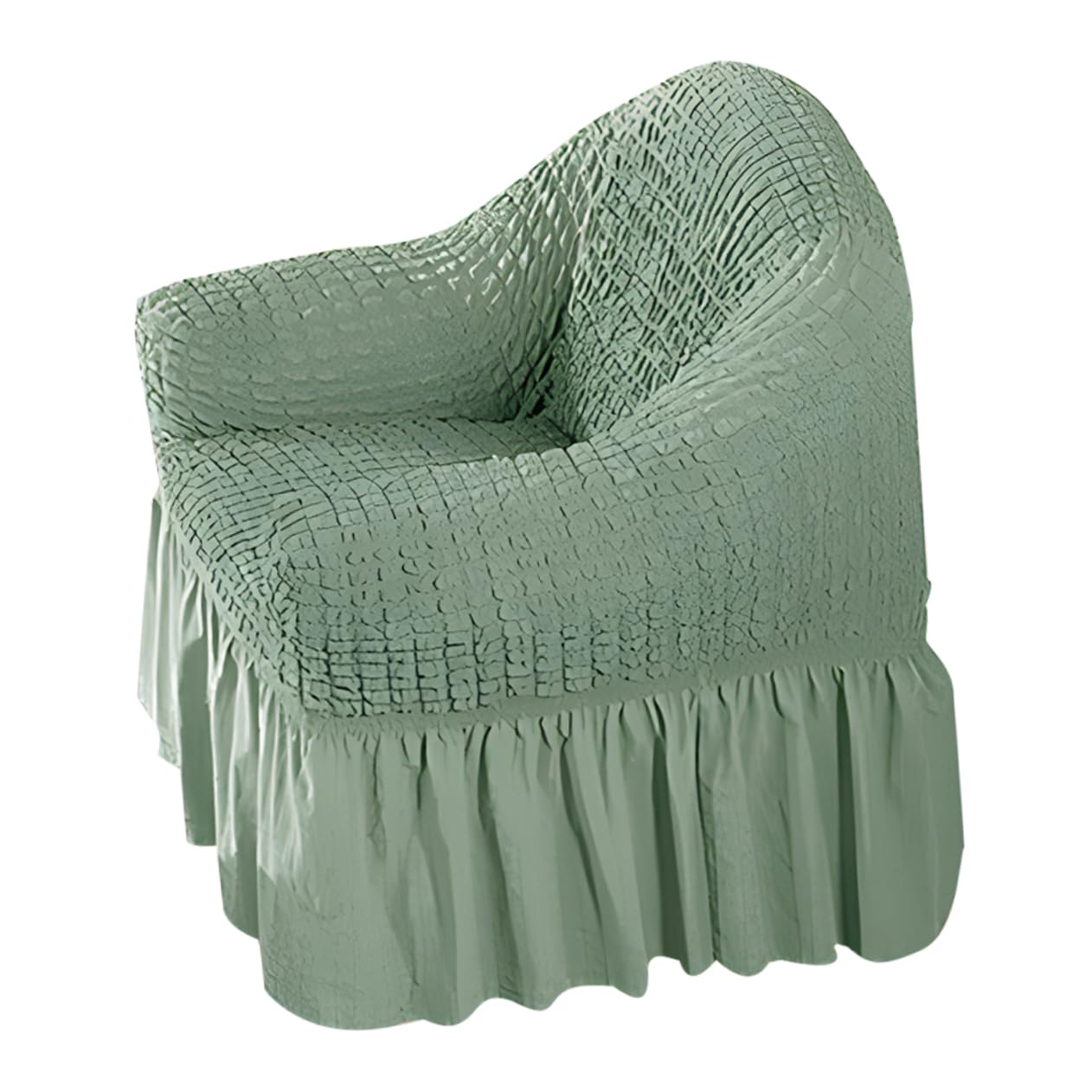 Housse de fauteuil inclinable lavable et extensible tissu vert salon