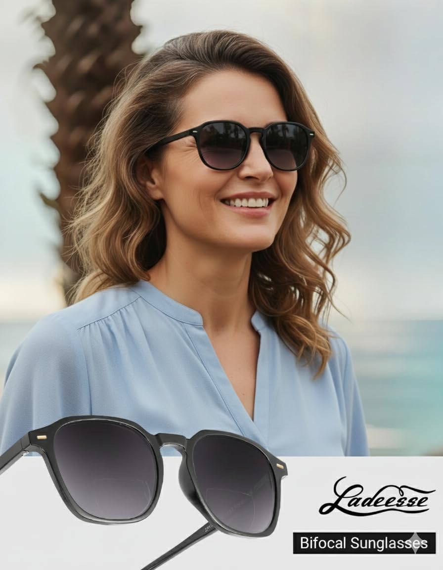 LADEESSE Reading Sunglasses for Women, Stylish Reading Glasses, Lightweight Square Readers for Men & Women - Image 5