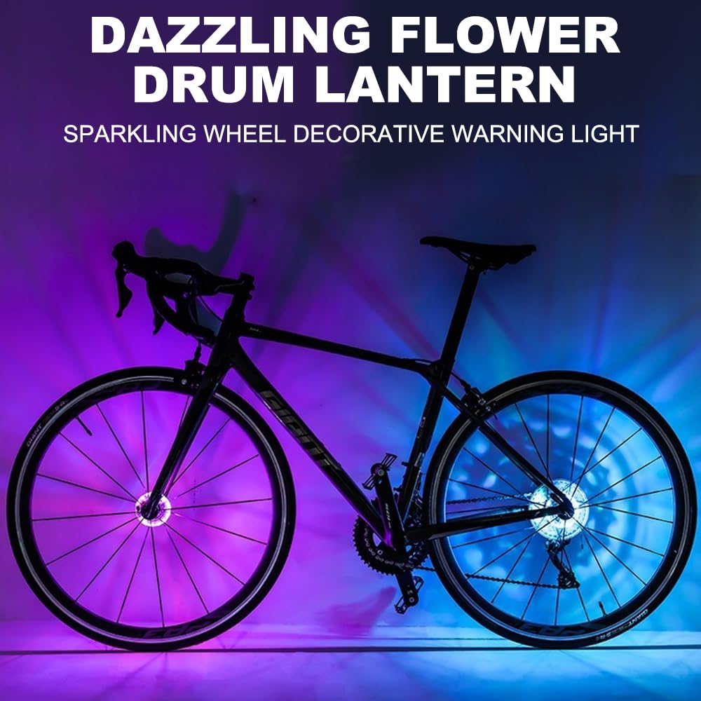 LED per Bicicletta, 2PCS USB Ricaricabile Luci dei Raggi della Bicicletta Impermeabile, Luci per Ruote LED per Bici 7 Colori 18 modalità