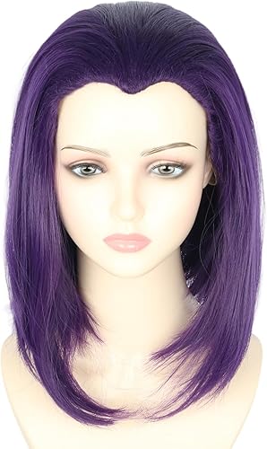 LeMarnia Purple Bob Raven Wigs for Anime Cosplay Wig Halloween Costume Wig - Purple