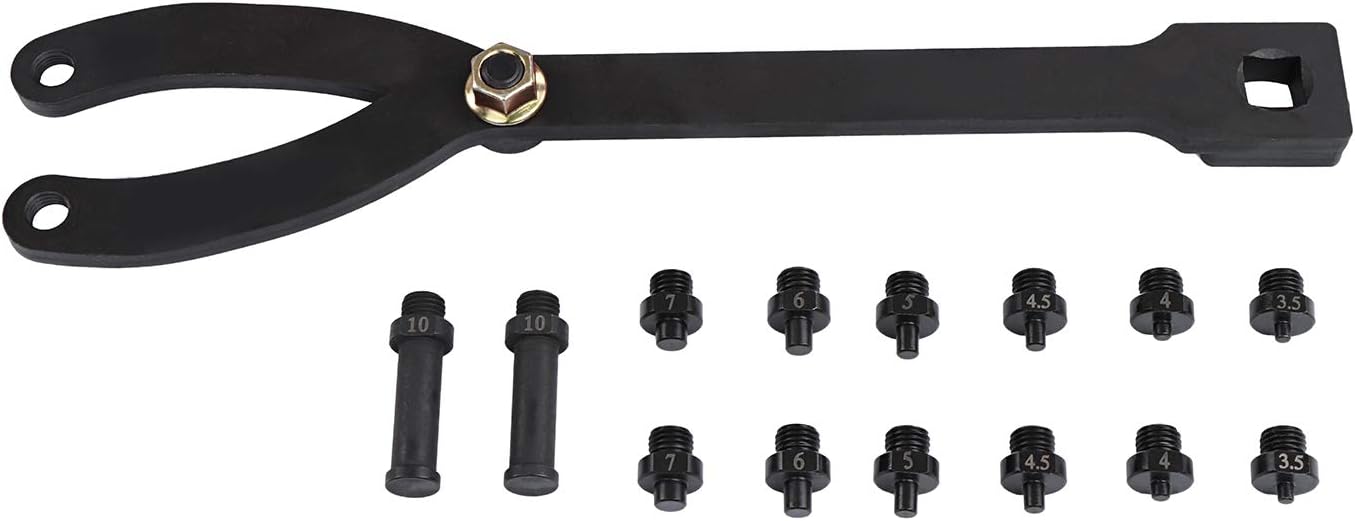 Abn Cylinder Spanner Wrench Set 15Pc Adjustable Pin Spanner Wrench