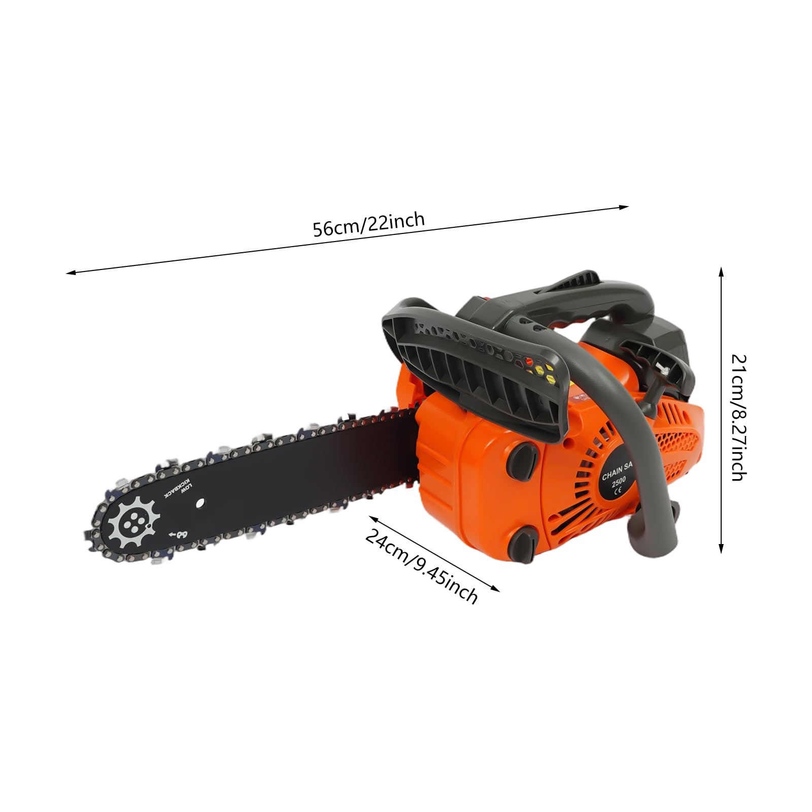 Motosierra de gasolina de 25,4 cc, motor de 2 tiempos, motosierra ligera de gasolina con bloqueo de seguridad y mango superior, motosierra compacta de gasolina para jardinería, corte de árboles, leña