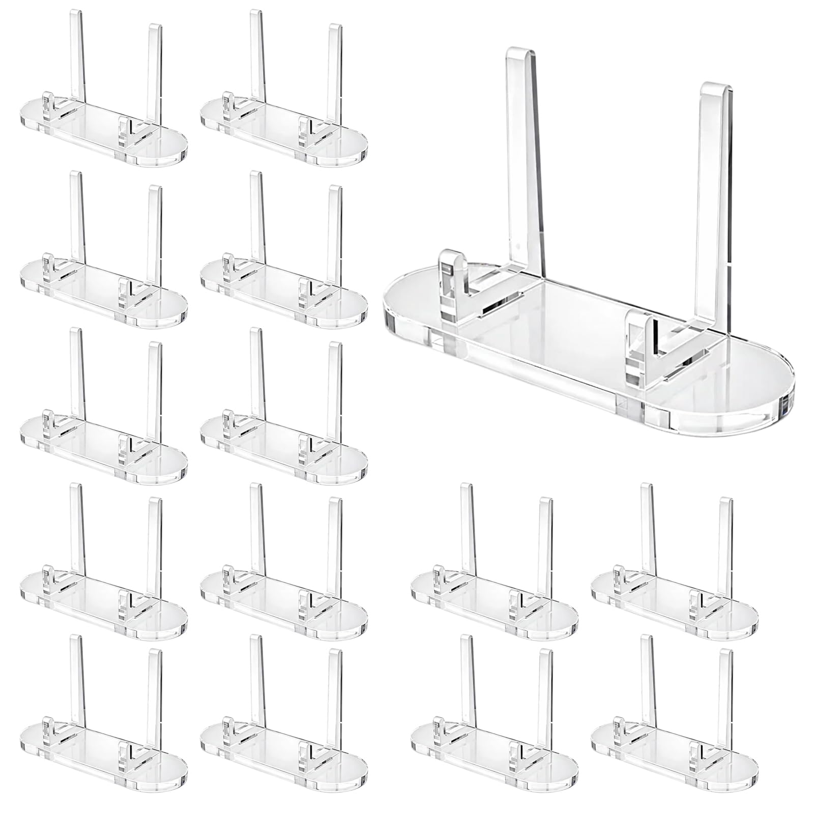 YREYBN Card Display Stand, Trading Card Display Stand for Graded Cards, Versatile Card Stands for Collectors and Exhibitions, Set of 15 Transparent Card Display Stands