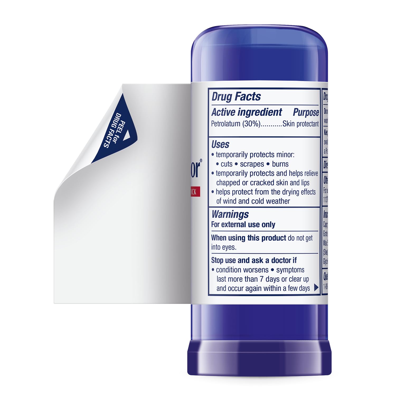Aquaphor Baume Réparateur en Stick, protection de la peau à l’huile d’avocat et au beurre de karité, 18,4 g