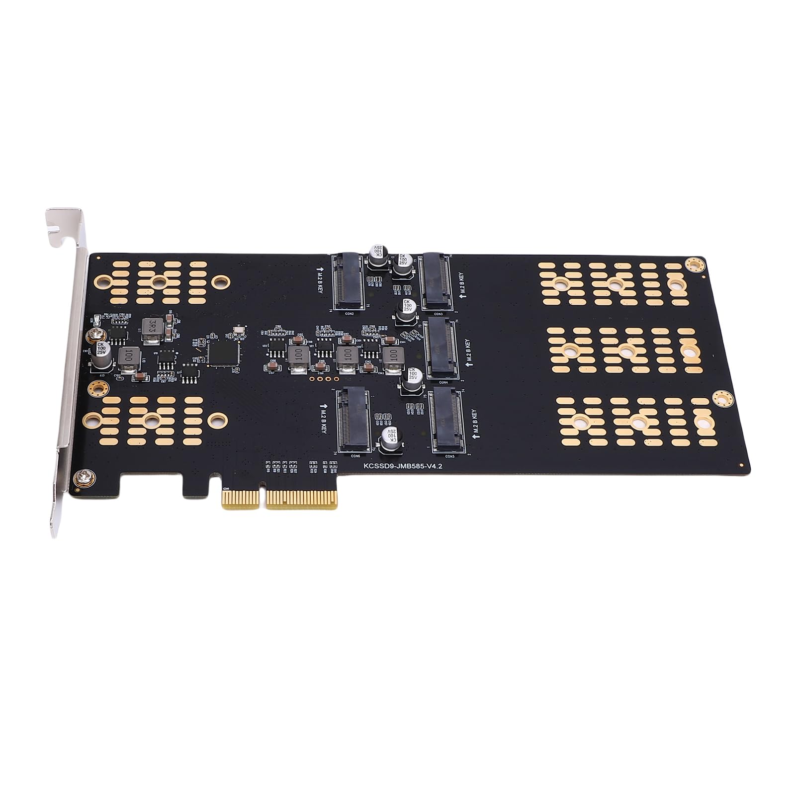Ejoyous Adapter M.2 PCIe na M.2 SSD PCB Metalowa Karta rozszerzeń PCIe 5 Gniazd Obsługuje Dyski SSD 2280 2260 2242 2230 do Rozbudowy Pamięci Masowej Komputera Stacjonarnego i Przesyłania Danych