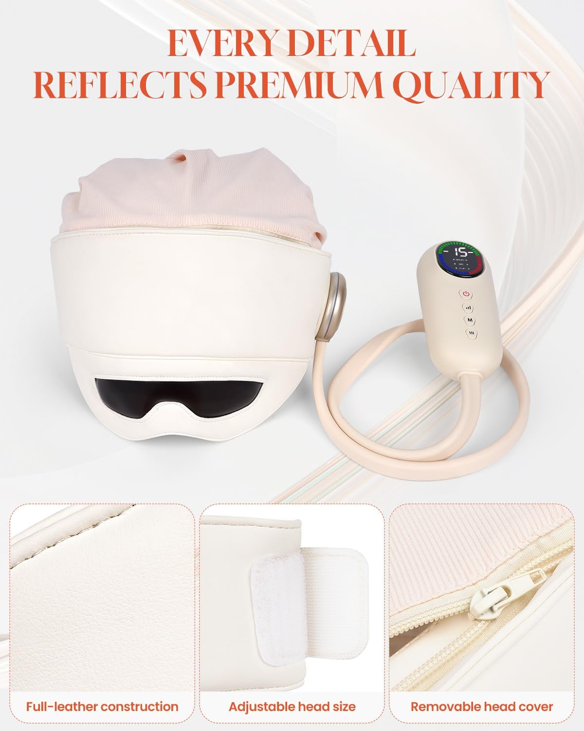 Electric Head Massager, White Noise Aids Sleep Eye Massager with Heat