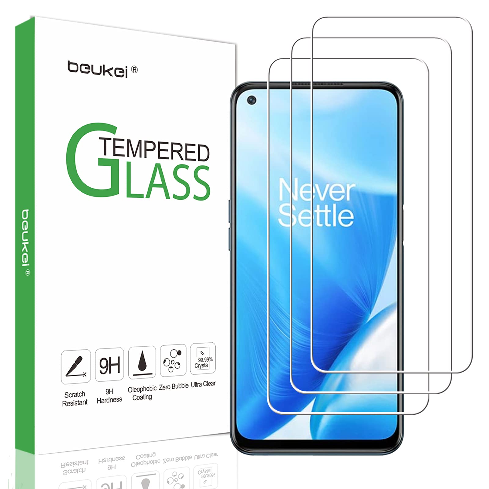 (3 Pack) Compatible for OnePlus Nord N200 5G Screen Protector Tempered Glass, Touch Sensitive,Case Friendly, 9H Hardness