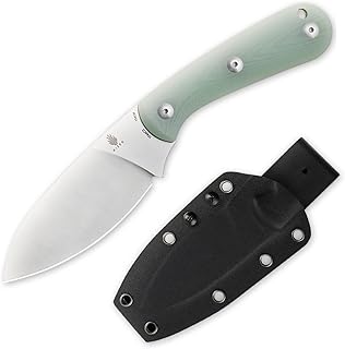 Kizer Baby Fixed Blade Knives with Sheath, 3.9 Inch Blade Camping Hunting Knife, Full Tang, G10 Handle for Outdoor, EDC -1044C2 (Transparent Color G10 handle+154CM blade) - Kizer