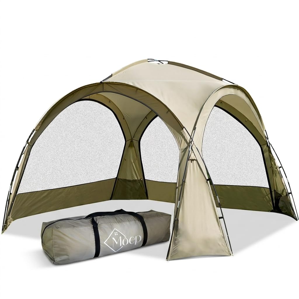 Pavillon 3,5 x 3,5 m mit Seitenwänden & Insektenschutz – wasserdichter Event Shelter, leichtes Camping Zelt mit Fiberglasgestänge, Festival Pavillon, Garten Pavillion für Outdoor & Party