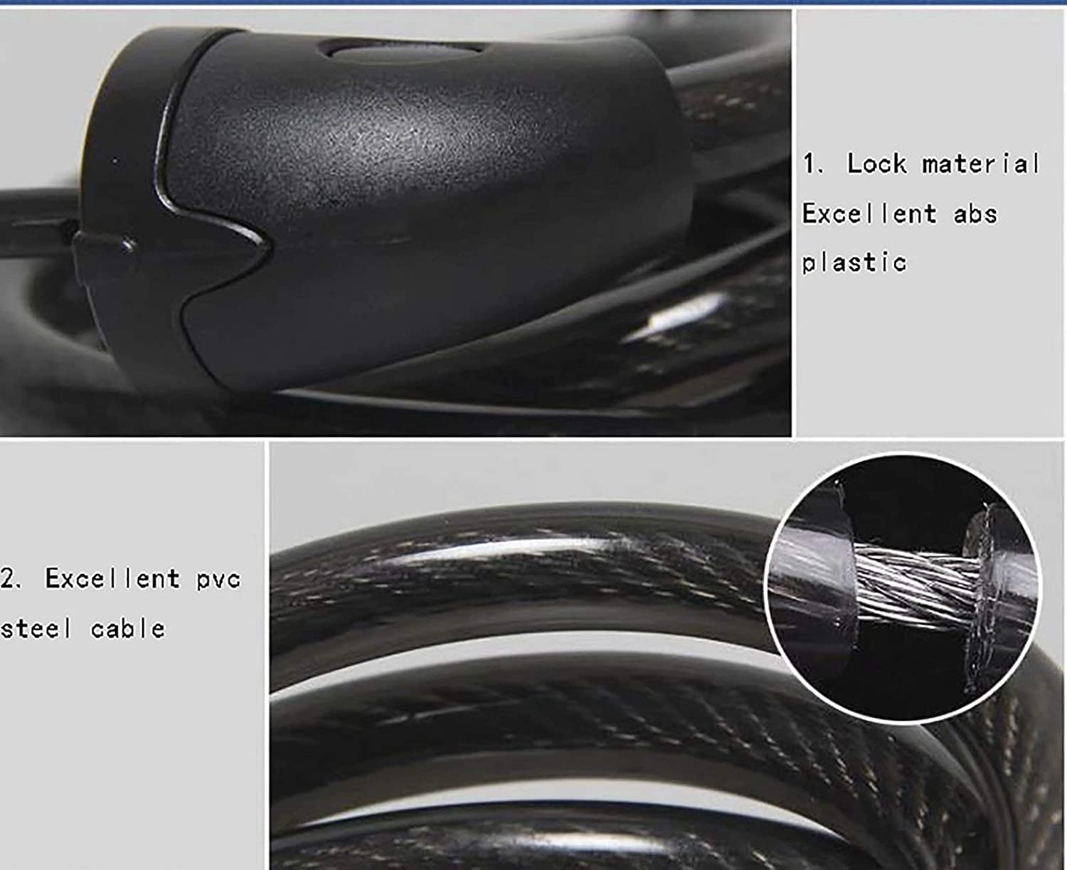 Lucchetto a Catena per Bicicletta con Password reimpostabile, Lucchetto antifurto di Sicurezza per Bicicletta, Motocicletta, Scooter, Passeggino, Recinzione, Porta e Lucchetto Anti
