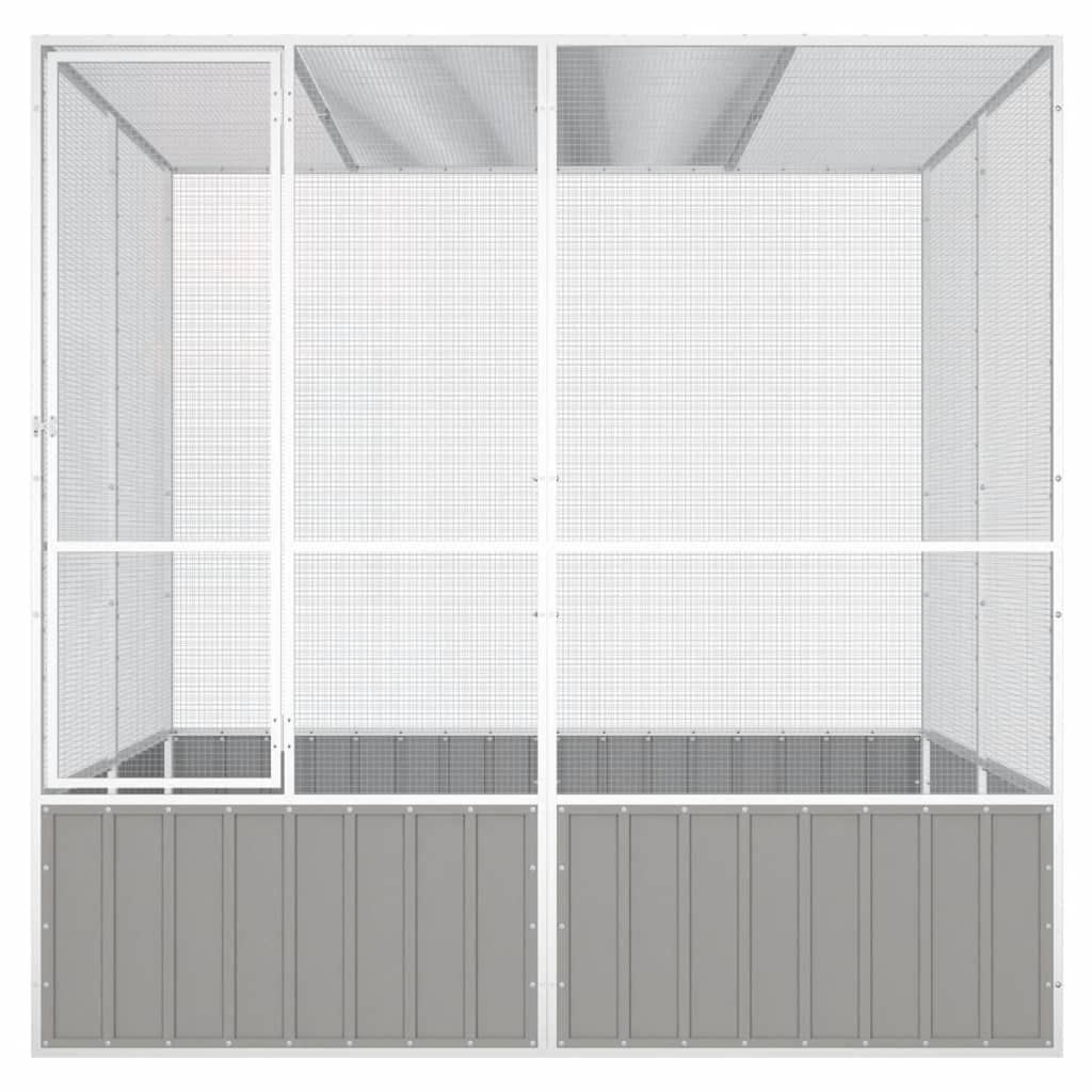 vidaXL Jaula de Pájaros Aves Pajareras Palomas Casita Acero Galvanizado Gris