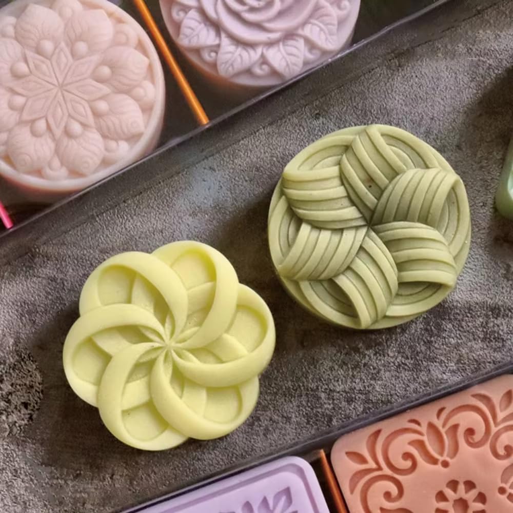 Stampo rotondo in silicone a 6 cavità per sapone, 60 g per cavità, silicone alimentare, strumento per la produzione di sapone fai da te