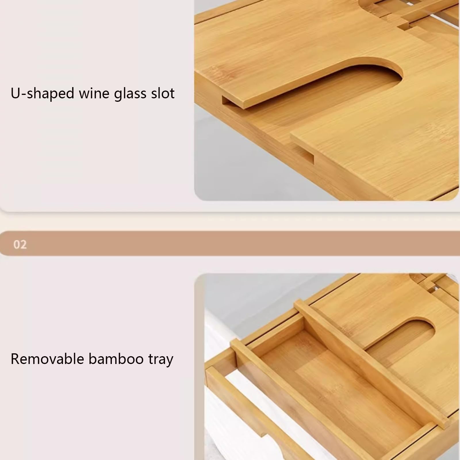 Vassoio Portaoggetti Vassoio Retrattile Per Vasca Da Bagno - Mensola Regolabile Per Accessori E Bicchieri Accessori Bagno Pratici