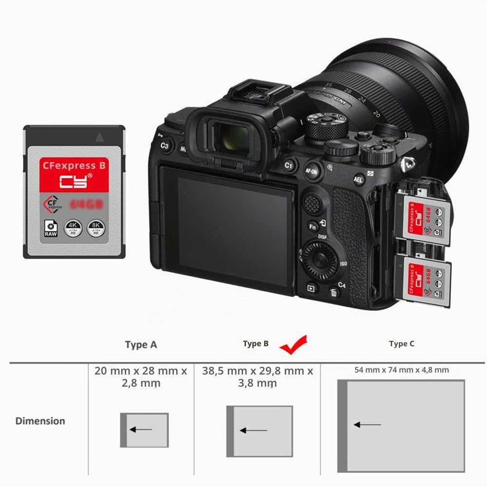 cablecc Adaptateur de carte mémoire CFEXPRESS 128 Go type B CFE CFB compatible avec XS Camera 8K RAW - Extension PCIE